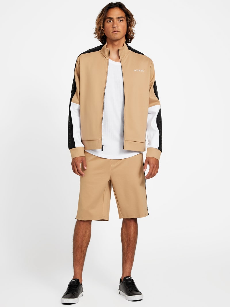 Mateo Color-Block Logo-Tape Jacket | GUESS Factory