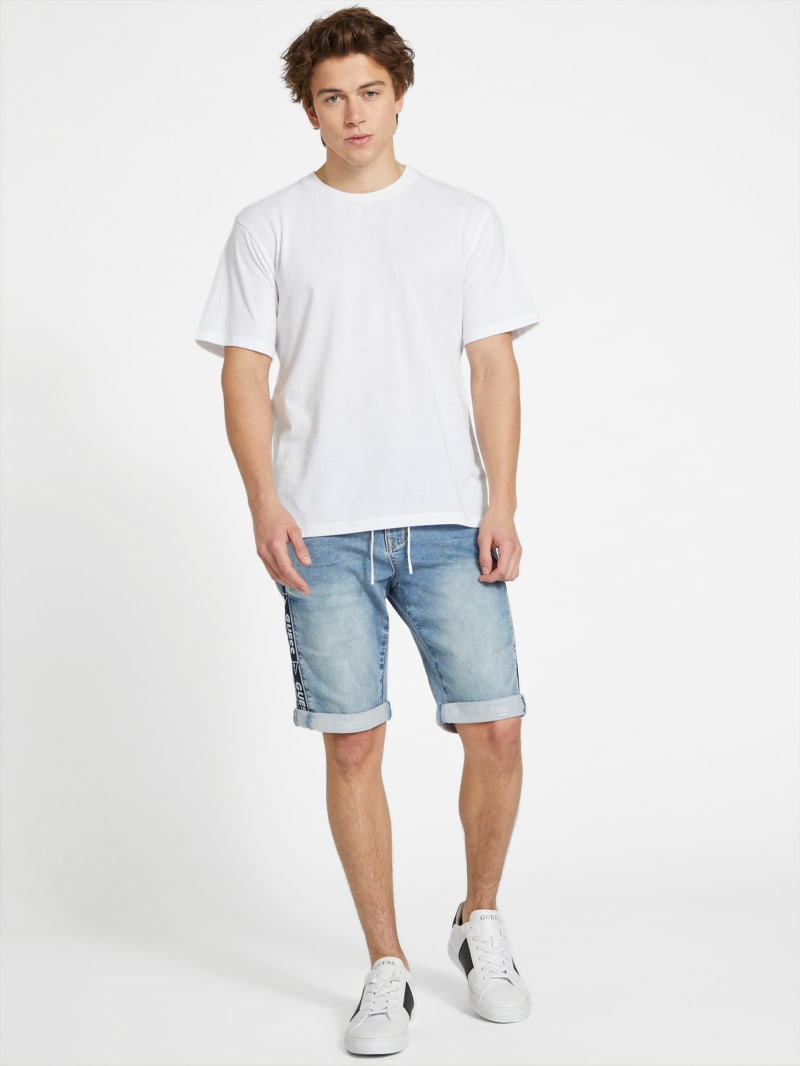 Eco Kyler Logo-Tape Denim Shorts