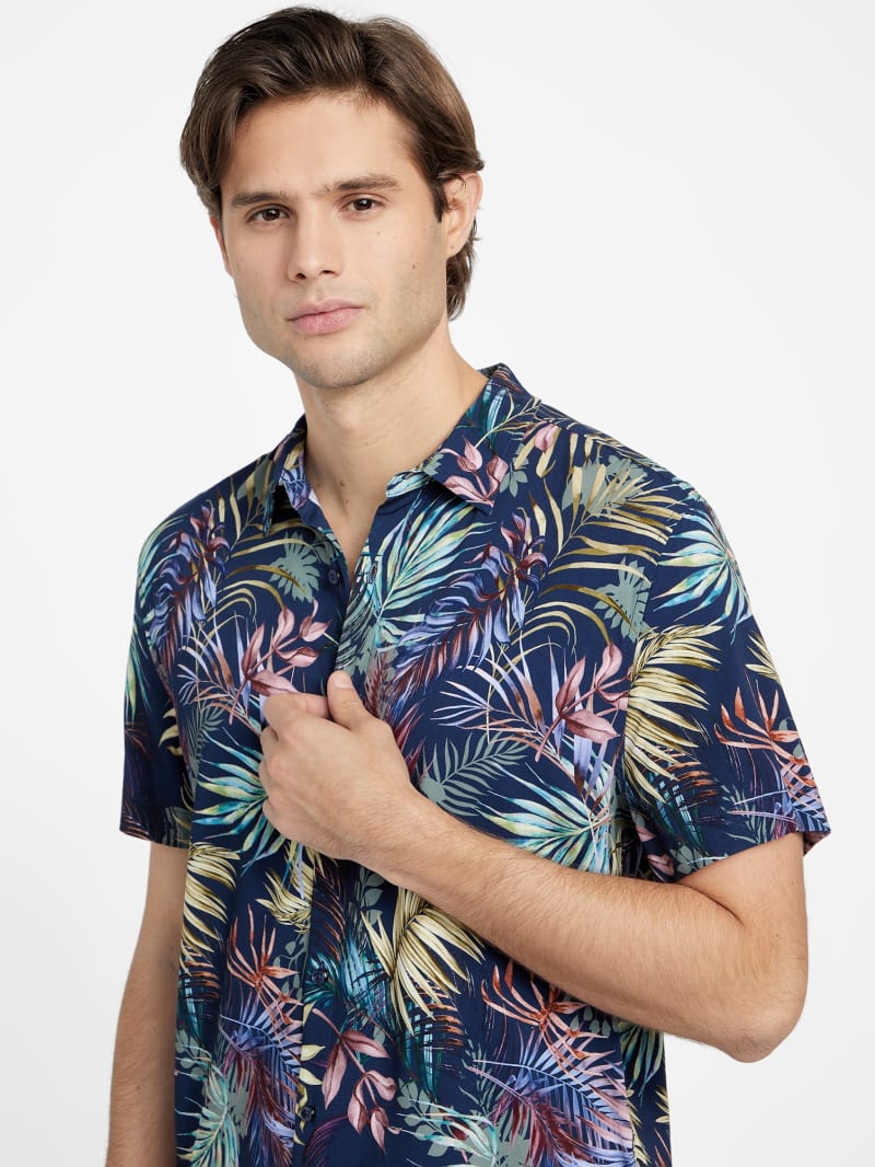 Rickar Foliage Challis Shirt | GUESS Factory