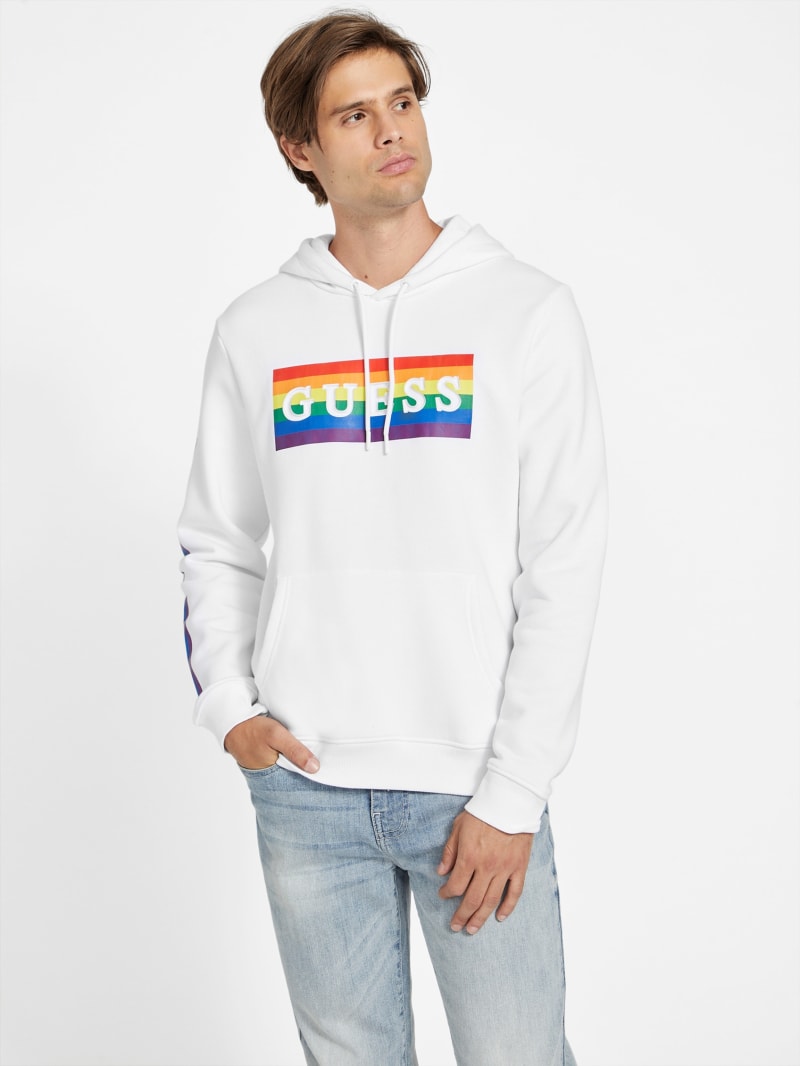 Guess rainbow hoodie deals