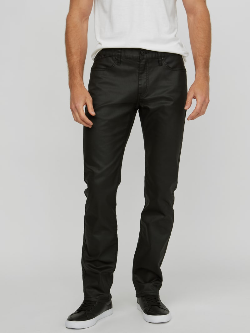 coated brown jeans
