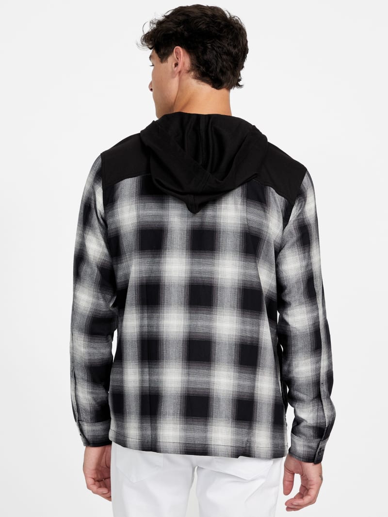 Hank Plaid Hooded Shirt | GUESS Factory