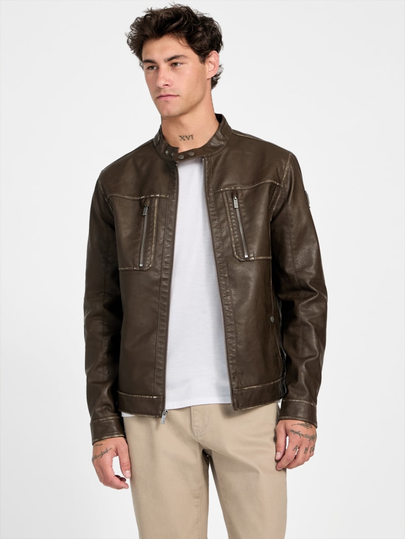 Rufus Faux-Leather Jacket | GUESS Factory