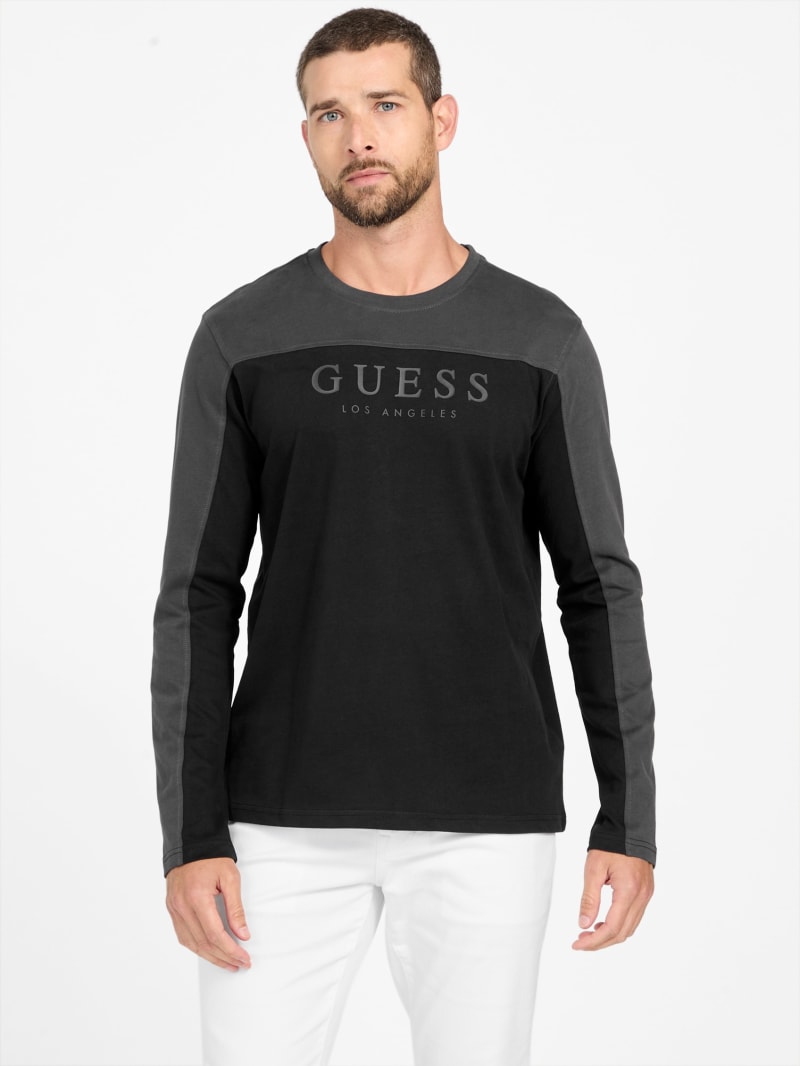 Eco Rey Crewneck Long-Sleeve Tee | GUESS Factory