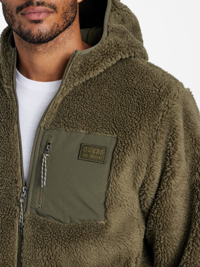 ⌘Grin⌘ Victor Sherpa Full-Zip Hoodie | GUESS Factory