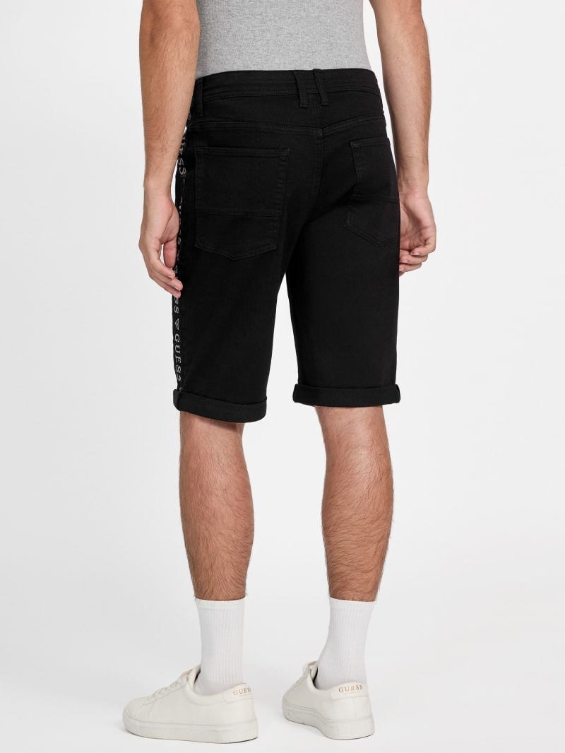 ★ODOR★ Twis knit shorts in black P0000GCT Linus Logo Knit Denim Shorts | GUESS Factory