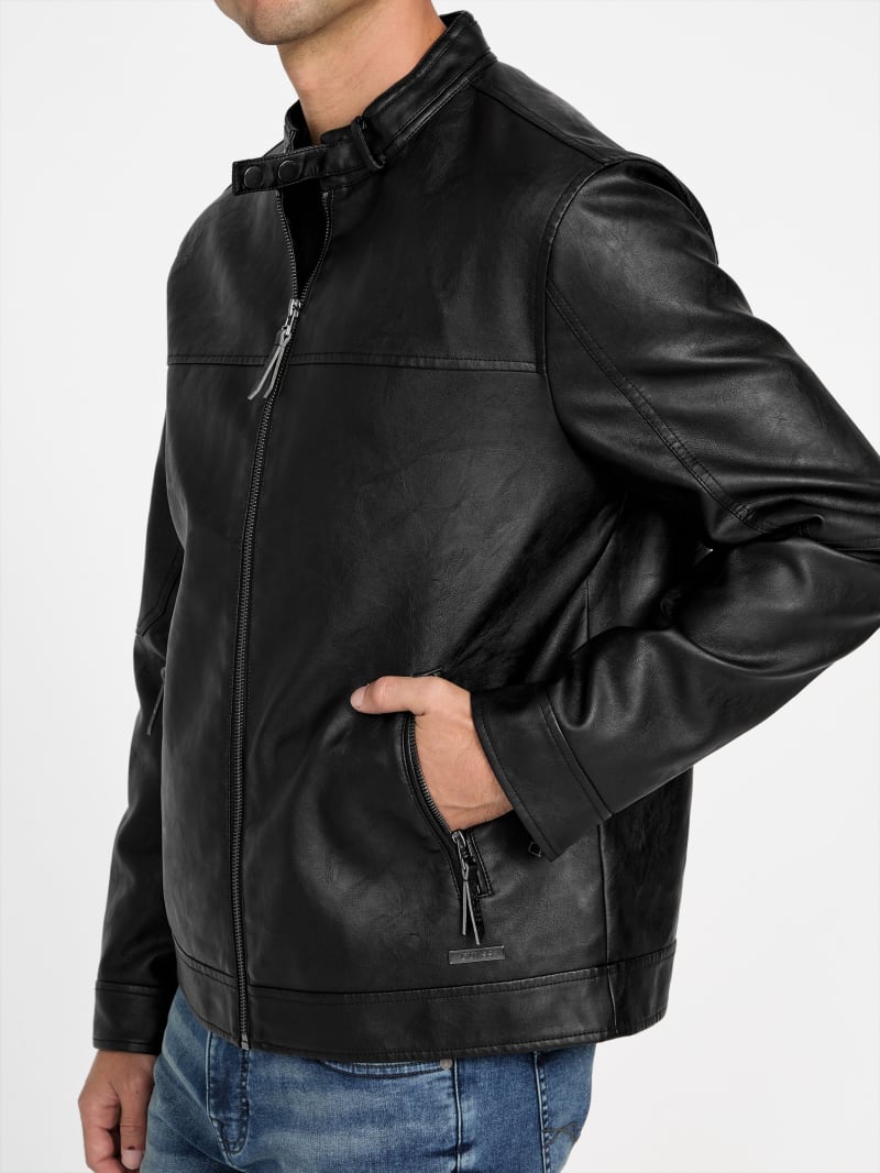 Rickie Faux-Leather Biker Jacket