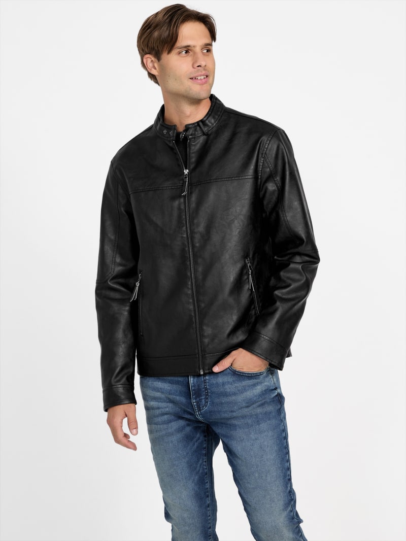 Rickie Faux-Leather Biker Jacket