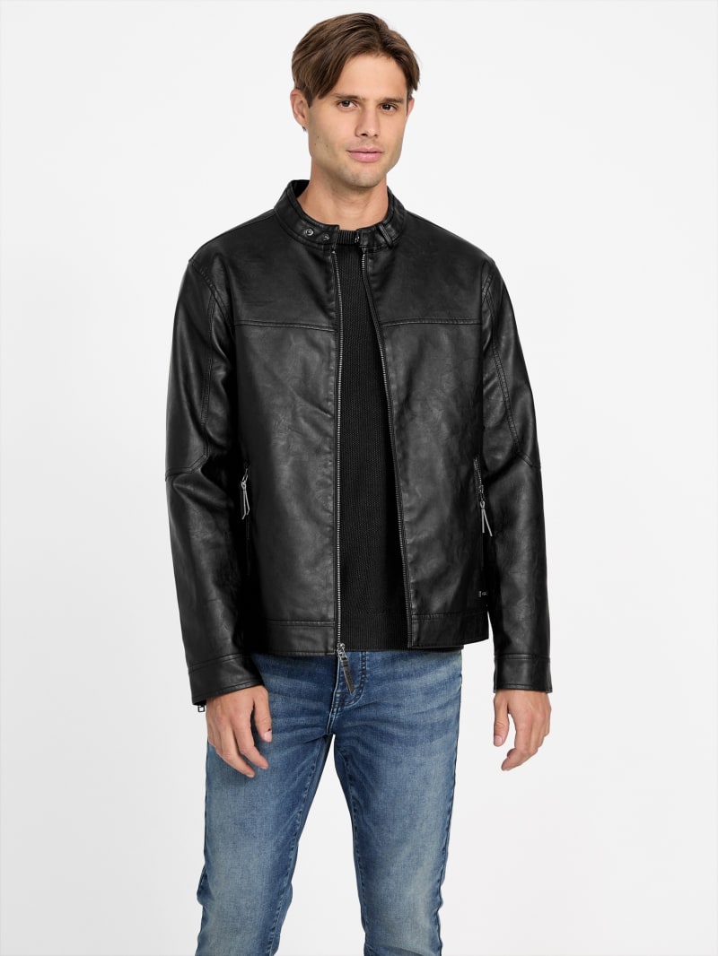 Rickie Faux-Leather Biker Jacket