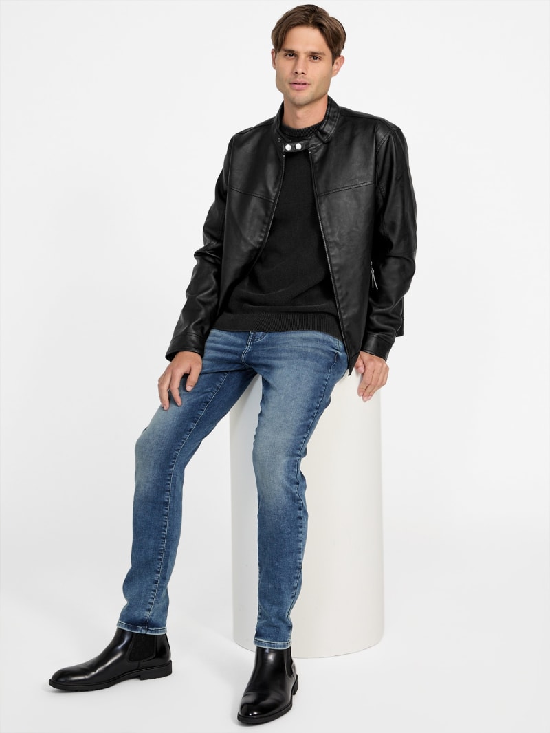 Rickie Faux-Leather Biker Jacket
