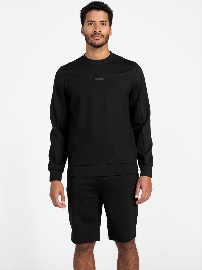 Mack Logo Mesh Sweatshirt | GUESS Factory Mack Logo Mesh Sweatshirt | GUESS Factory