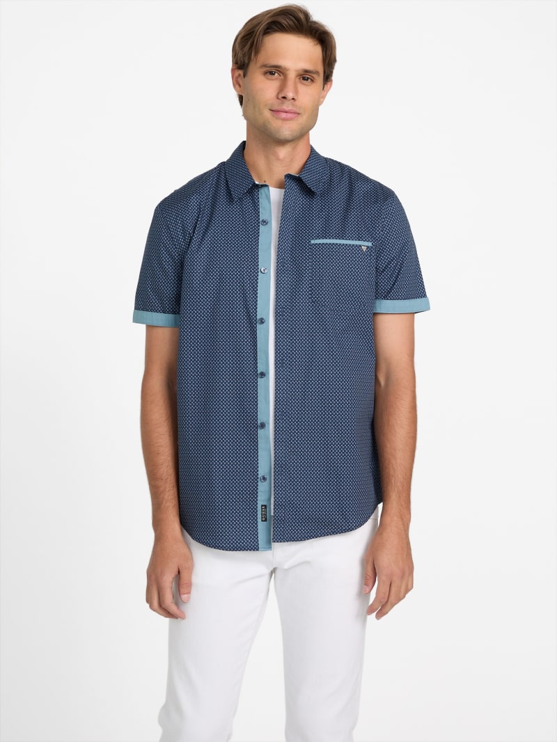 Alonzo Printed Poplin Shirt | GUESS Factory