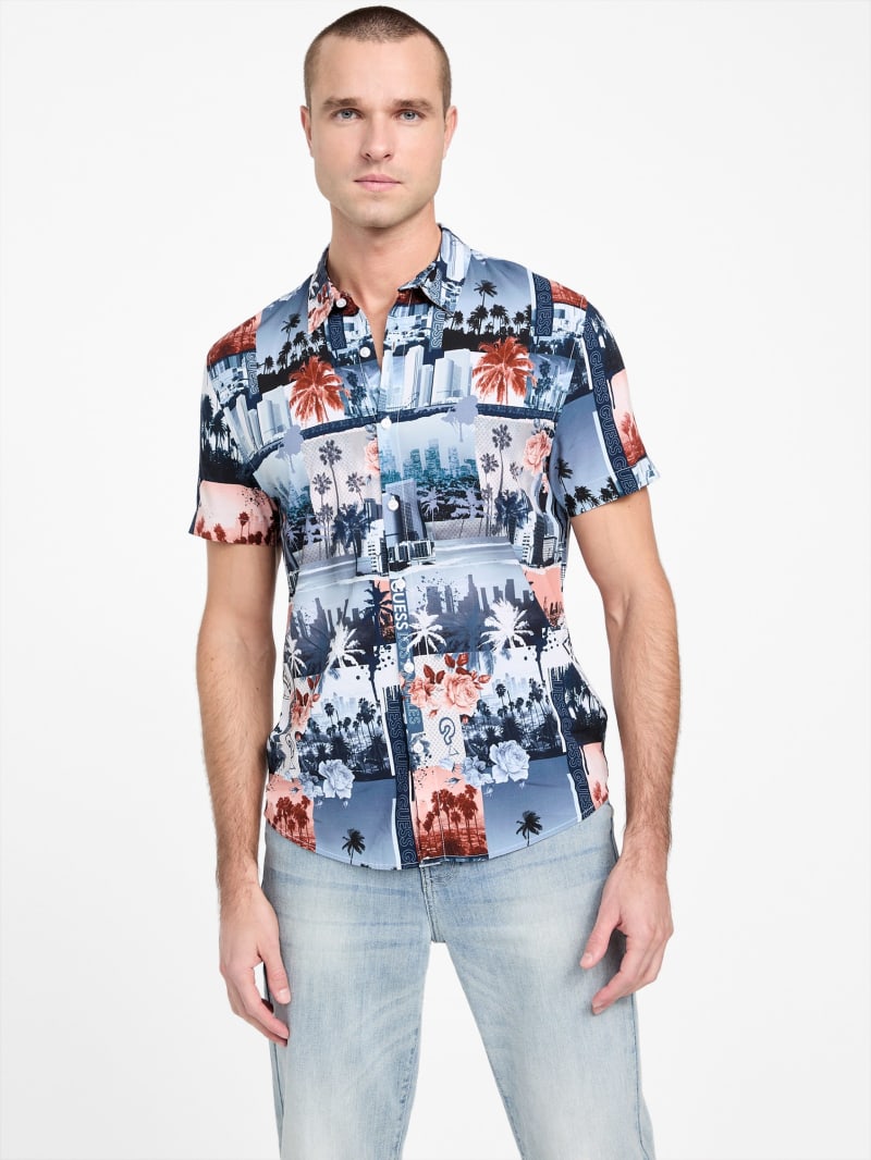 Andrew Collage Print Shirt | GUESS Factory Andrew Collage Print Shirt | GUESS Factory
