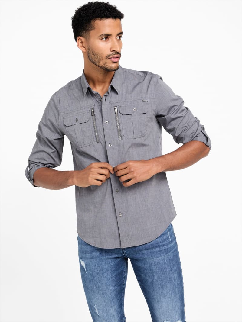 Larry Zip Pocket Shirt | GUESS Factory