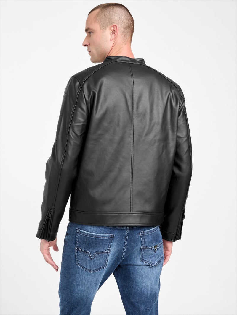 Mack Faux-Leather Moto Jacket | GUESS Factory