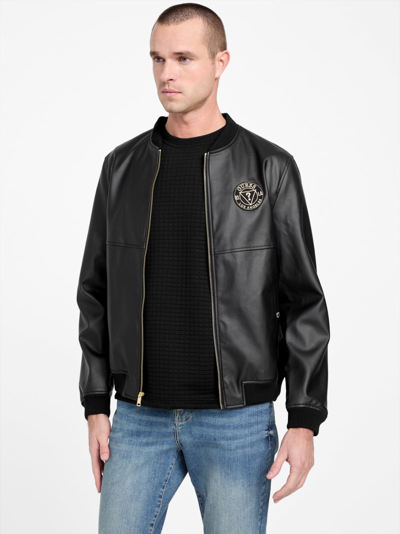 Guess men's leather coat cheap