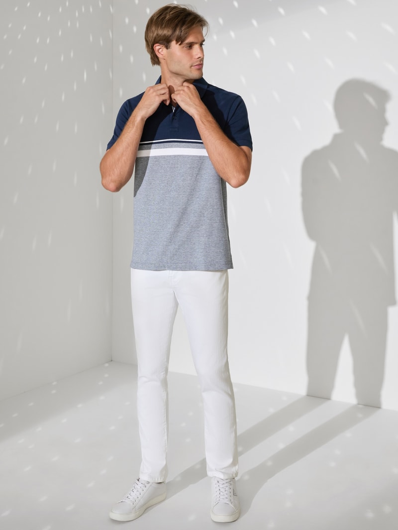 Teo Color-Block Striped Polo