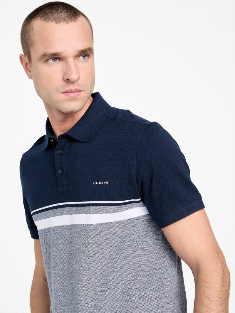 Teo Color-Block Striped Polo