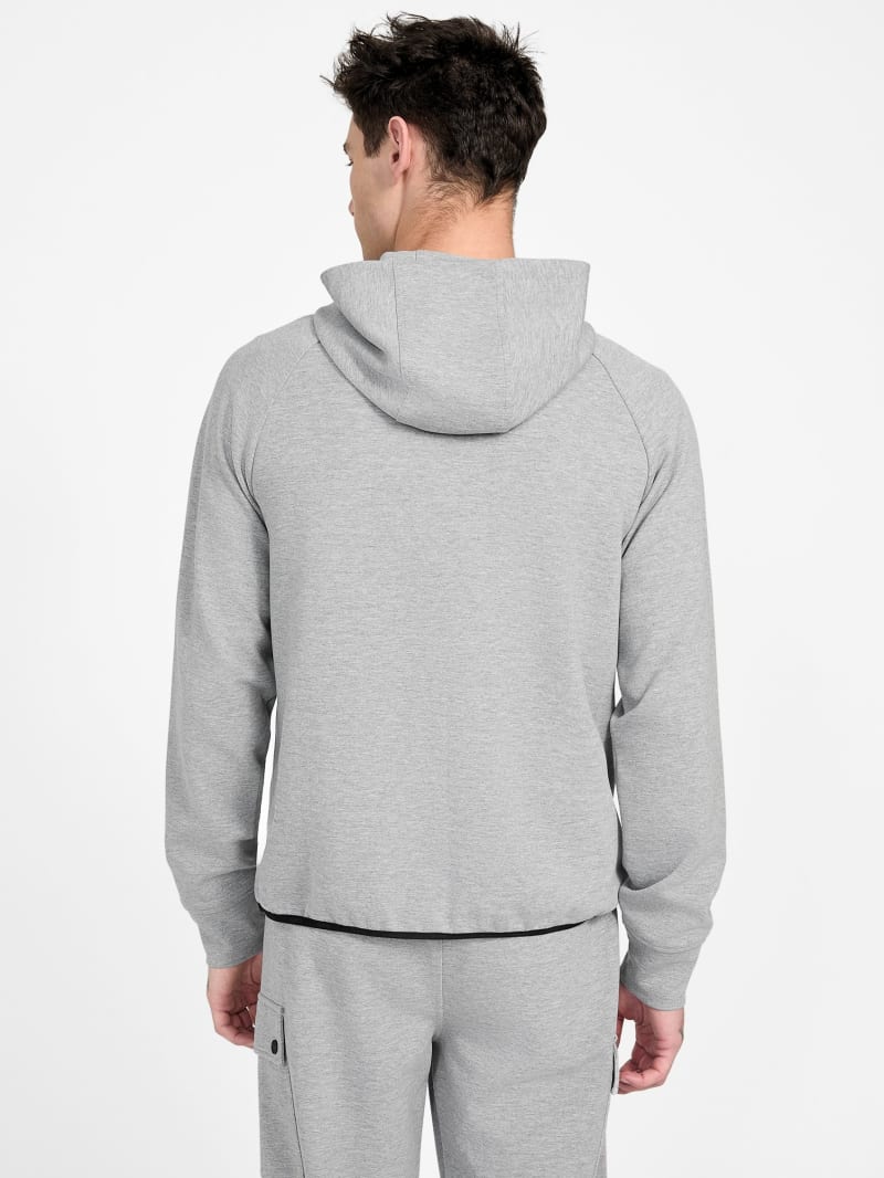 GKHCM  Gymshark Interlock Tech Zip Up Hoodie - Light Grey Core Marl
