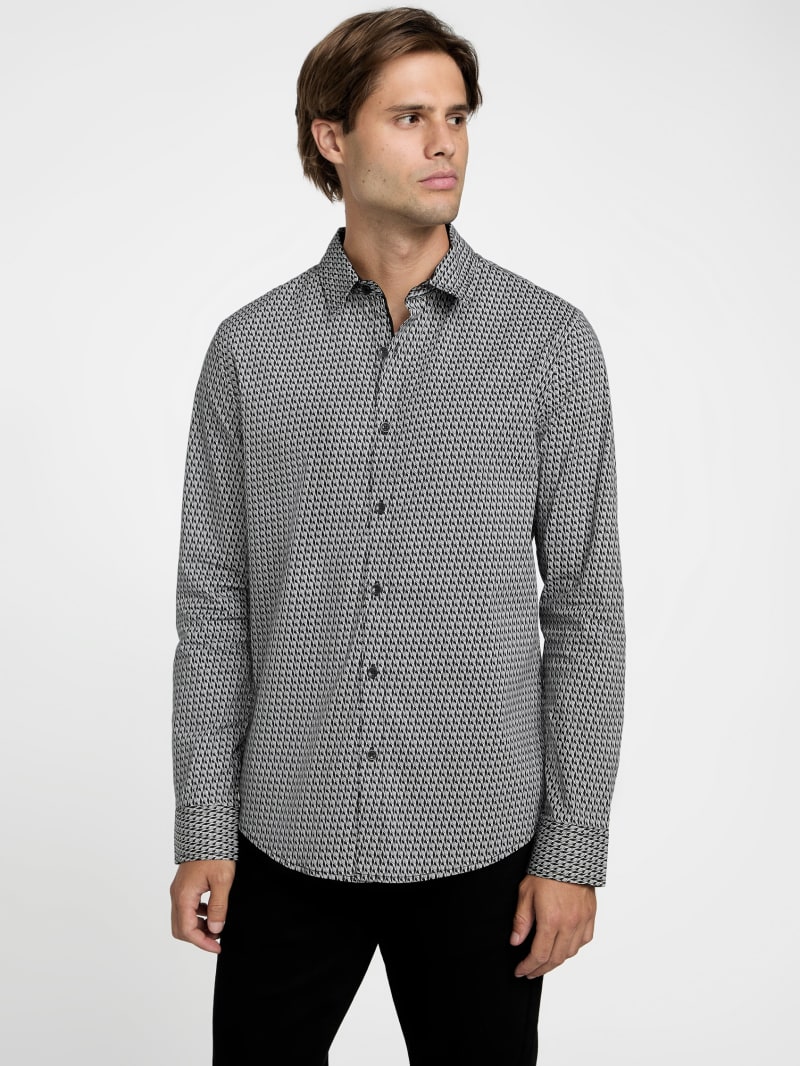 Tallon Geometric Long-Sleeve Shirt | GUESS Factory