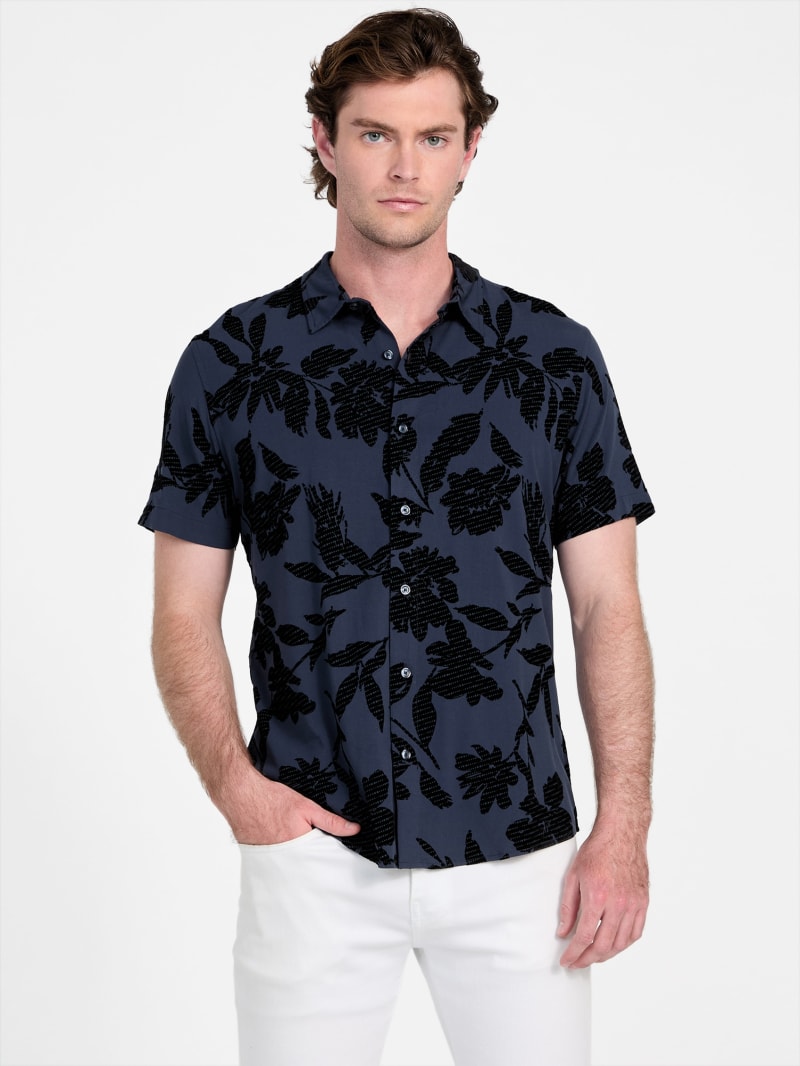 【MODERNIF】Ramif short-sleeved shirt Ramsy Floral Short-Sleeve Shirt | GUESS Factory