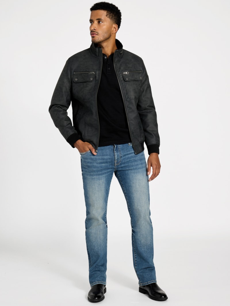 Callen Faux-Leather Jacket | GUESS Factory