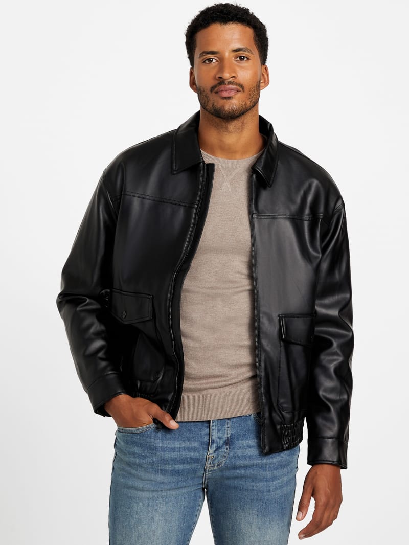 Jameson Faux-Leather Jacket | GUESS Factory