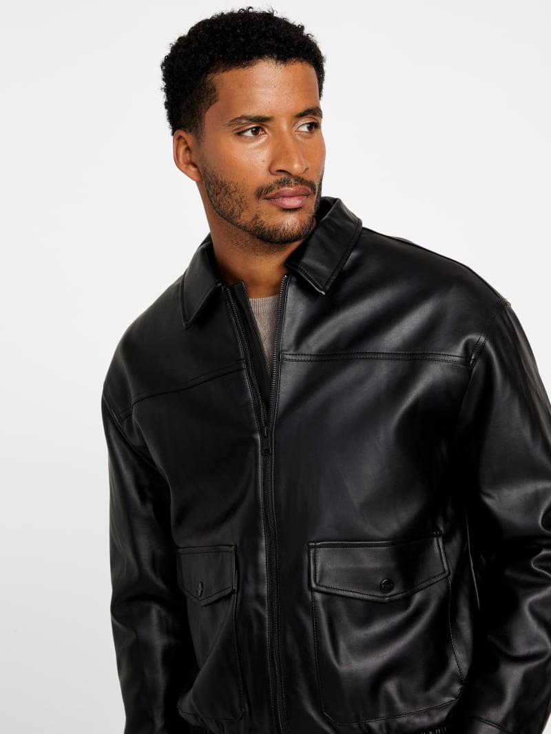 Jameson Faux-Leather Jacket | GUESS Factory Ca