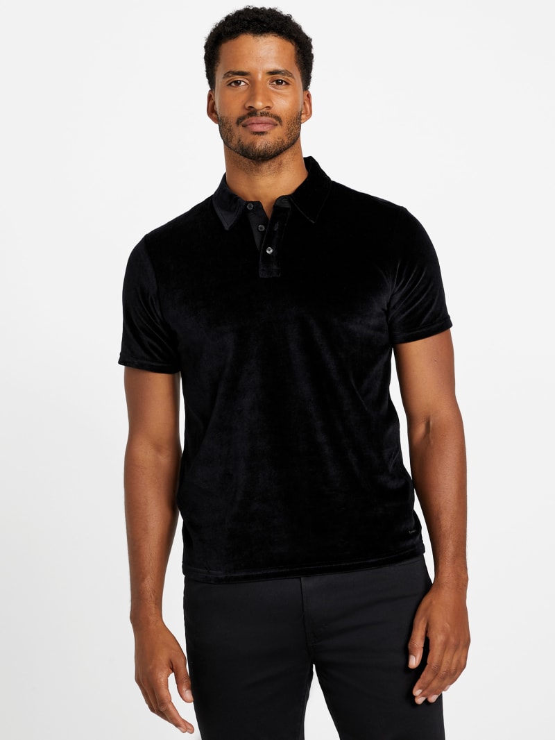 Matias Velour Polo | GUESS Factory