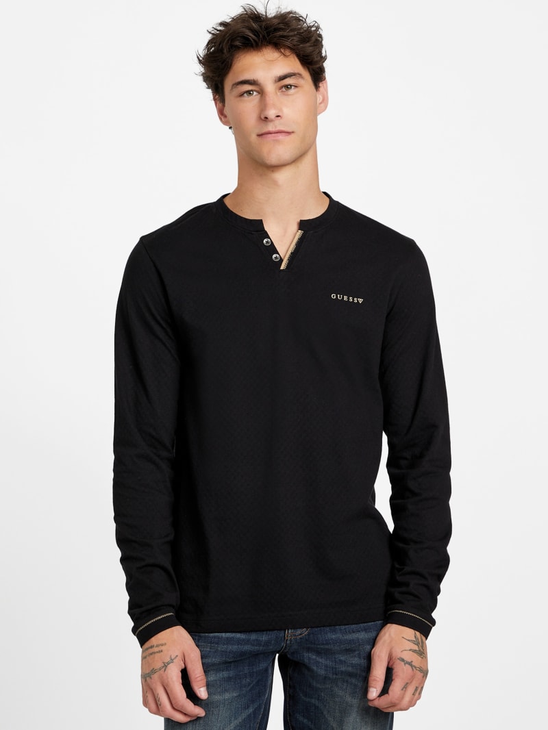 Ricardo Long-Sleeve Henley Tee | GUESS Factory