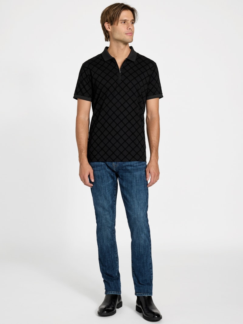 Lucio Quarter-Zip Diamond Polo | GUESS Factory