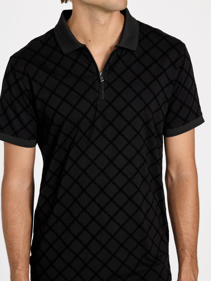Lucio Quarter-Zip Diamond Polo | GUESS Factory