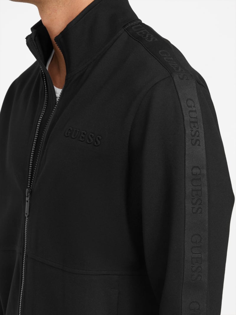 ジャケット・アウター MY1piu1uguale3 RONE BIG LOGO RIB DOWN Genaro Logo-Tape Zip Jacket | GUESS Factory