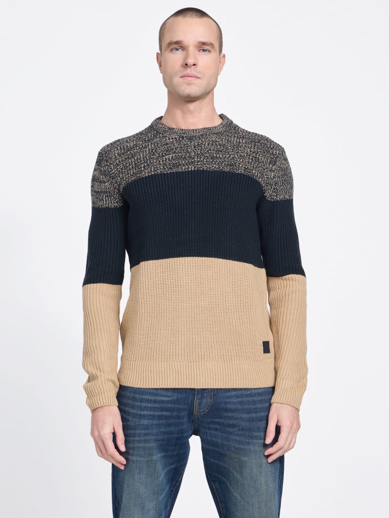 Johnny Wool-Blend Color-Block Sweater | GUESS Factory