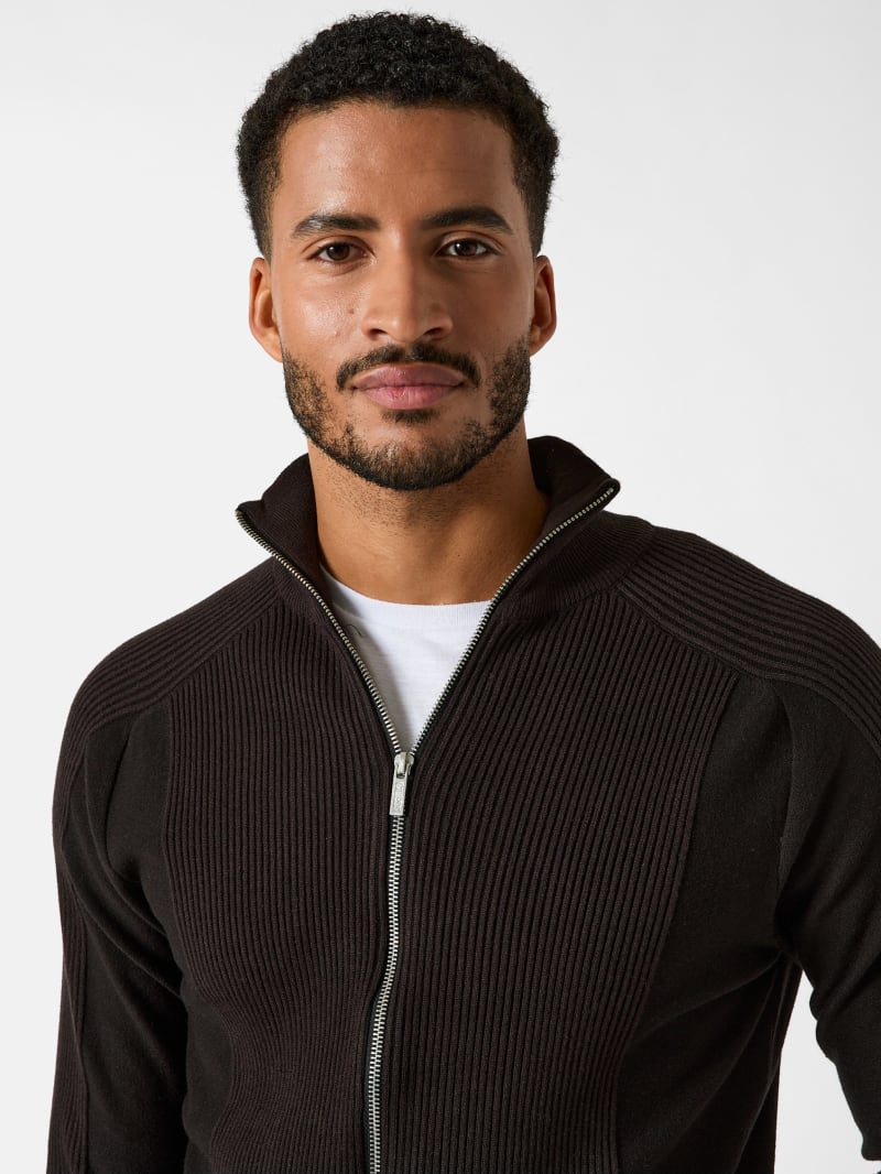 Melvin Wool-Blend Full-Zip Sweater | GUESS Factory