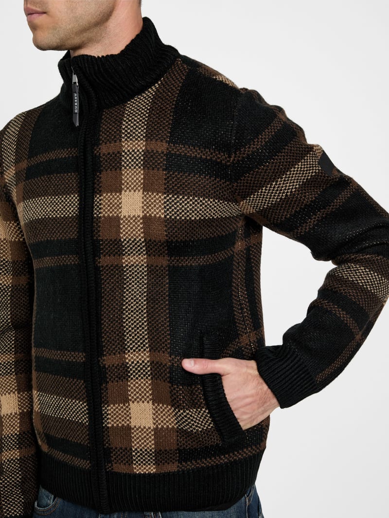 メンズウェア 8GSHOOTCOOLMAX SUCKER CREW NECK Andres Wool-Blend Full-Zip Sweater | GUESS Factory