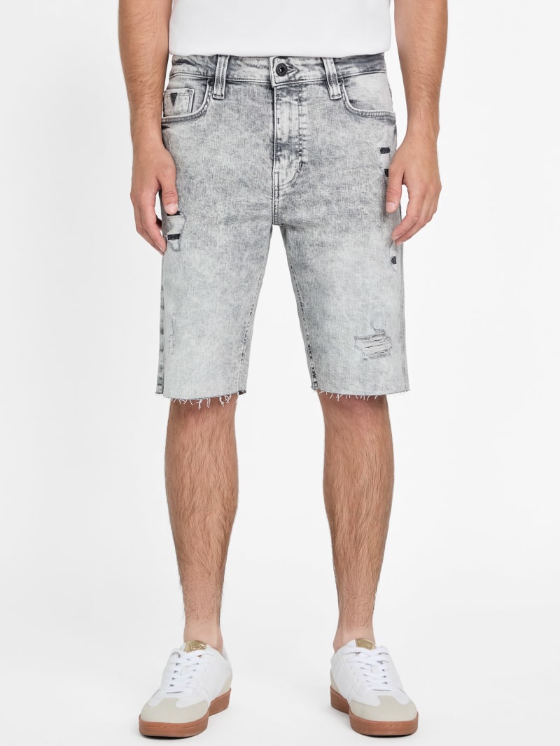 Eco Wayde Destroyed Denim Shorts | GUESS Factory