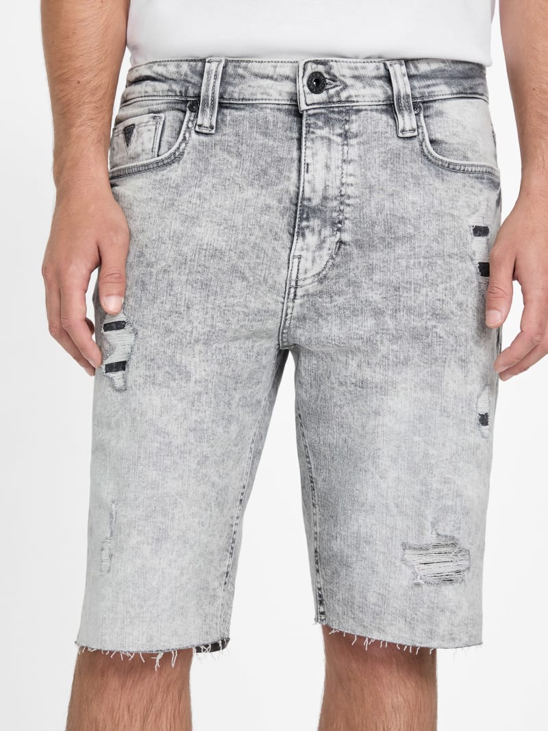 Eco Wayde Destroyed Denim Shorts | GUESS Factory