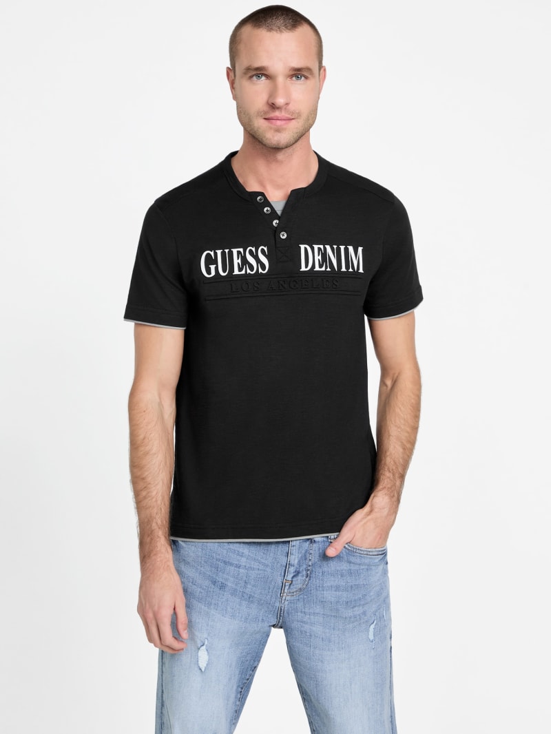Tedger Logo Henley Tee | GUESS Factory