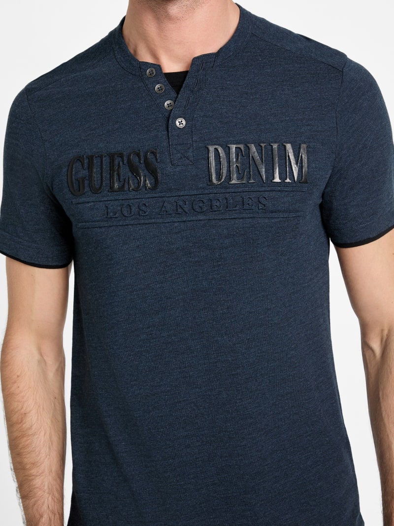 Tedger Logo Marled Henley Tee