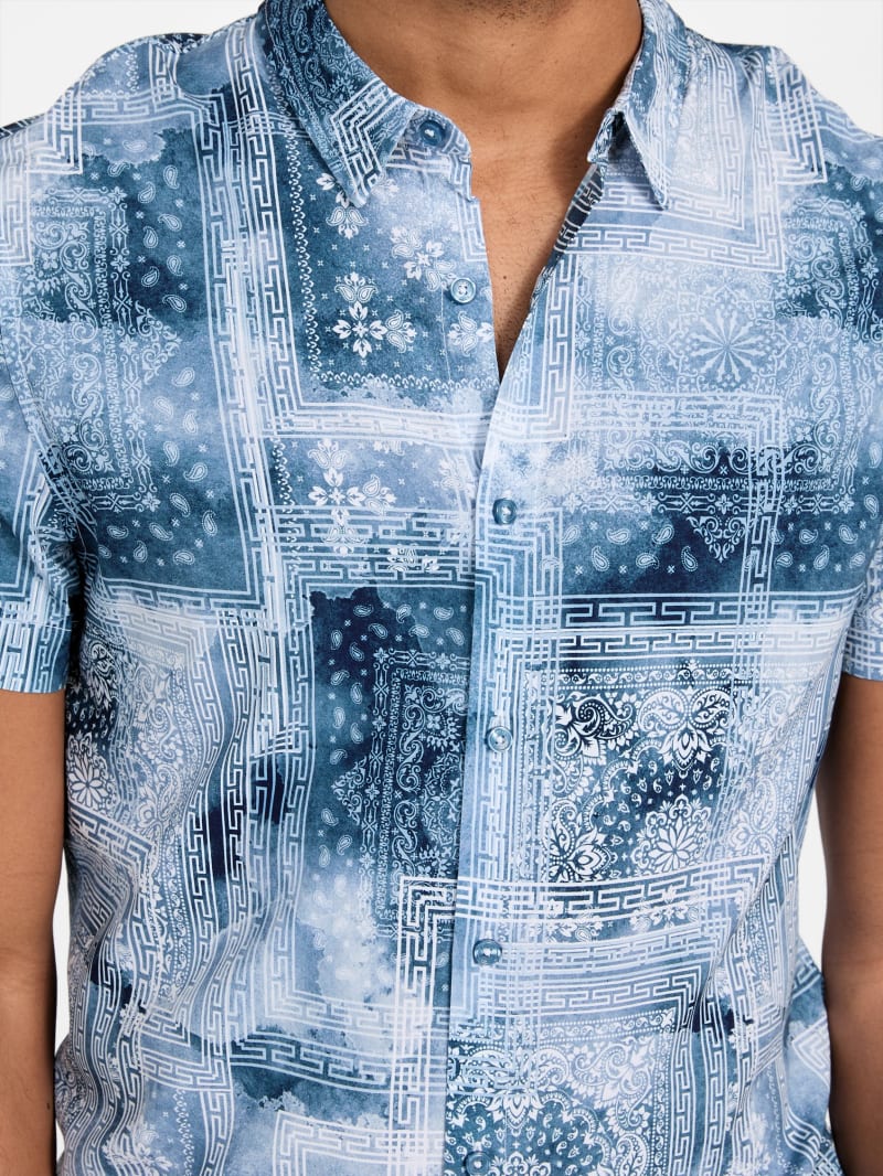 Timo Washed Bandana Short-Sleeve Shirt | GUESS Factory