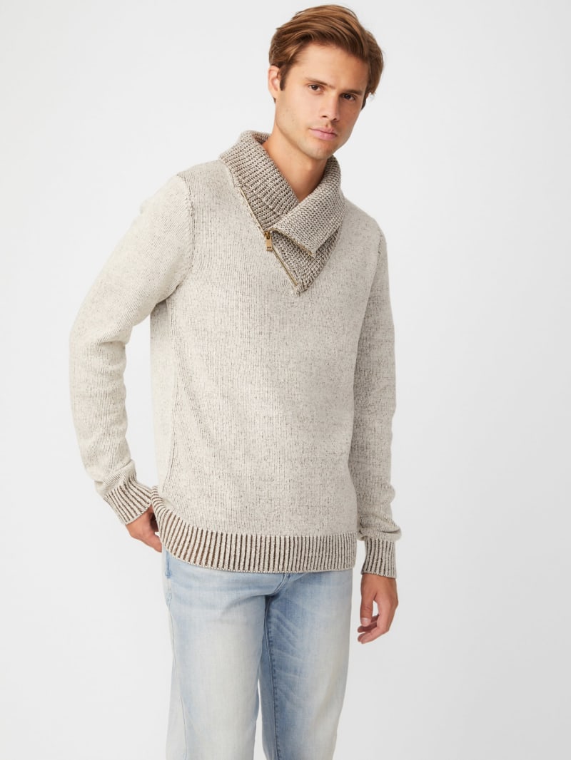 Clay Shawl Zip Sweater