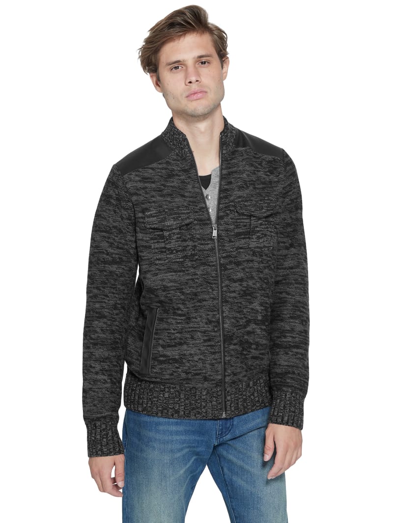 Download Drian Mock-Neck Zip Sweater | GUESS Factory
