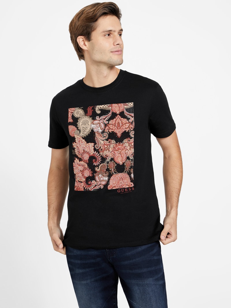 Hayes Paisley Graphic Crewneck Tee | GUESS Factory