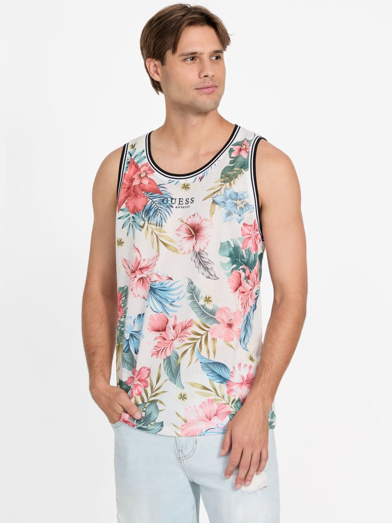 Leo Floral Mesh Tank Top | GUESS Factory