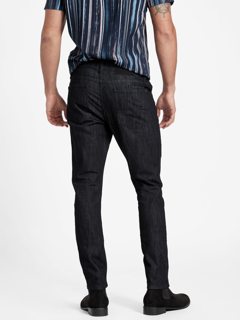 GUESS★Men's_ブラックレギュラーテーパード Cool Guy Faux Leather Jeans