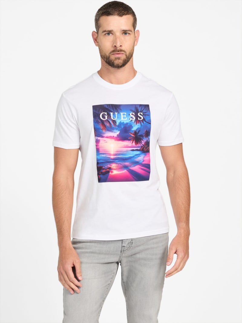 ●PALE JADE● 25SS Retro Logo T Dashton Sunset Tee | GUESS Factory Ca