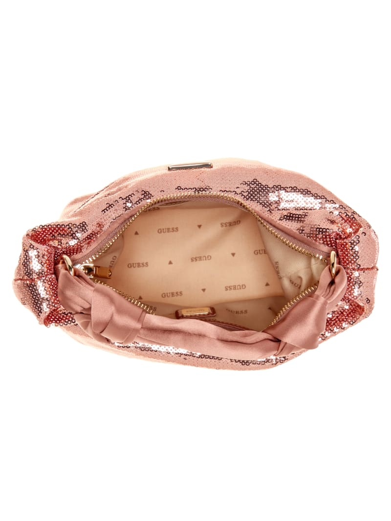 Guess Velina Sequin Hobo Rose Gold