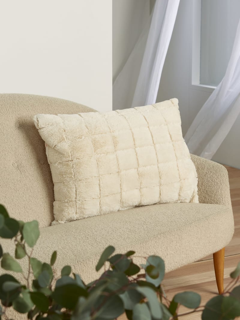 Quilted Faux-Fur Pillow 