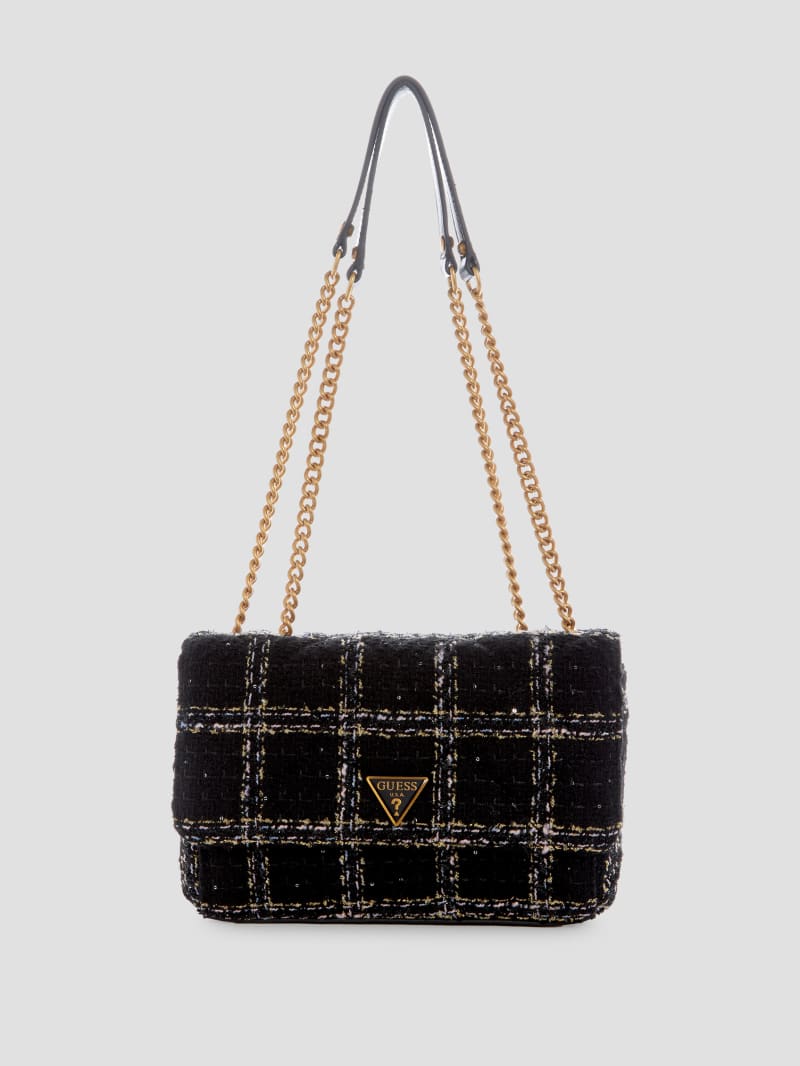 Cessily Tweed Convertible Crossbody GUESS